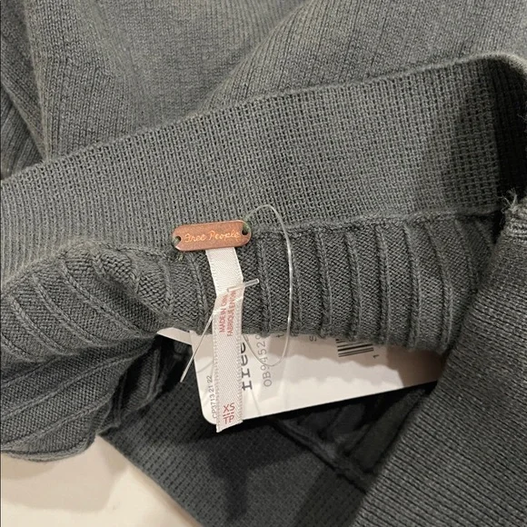 Free People Charcoal Ribbed Knit Mini Skirt - Picture 8 of 8